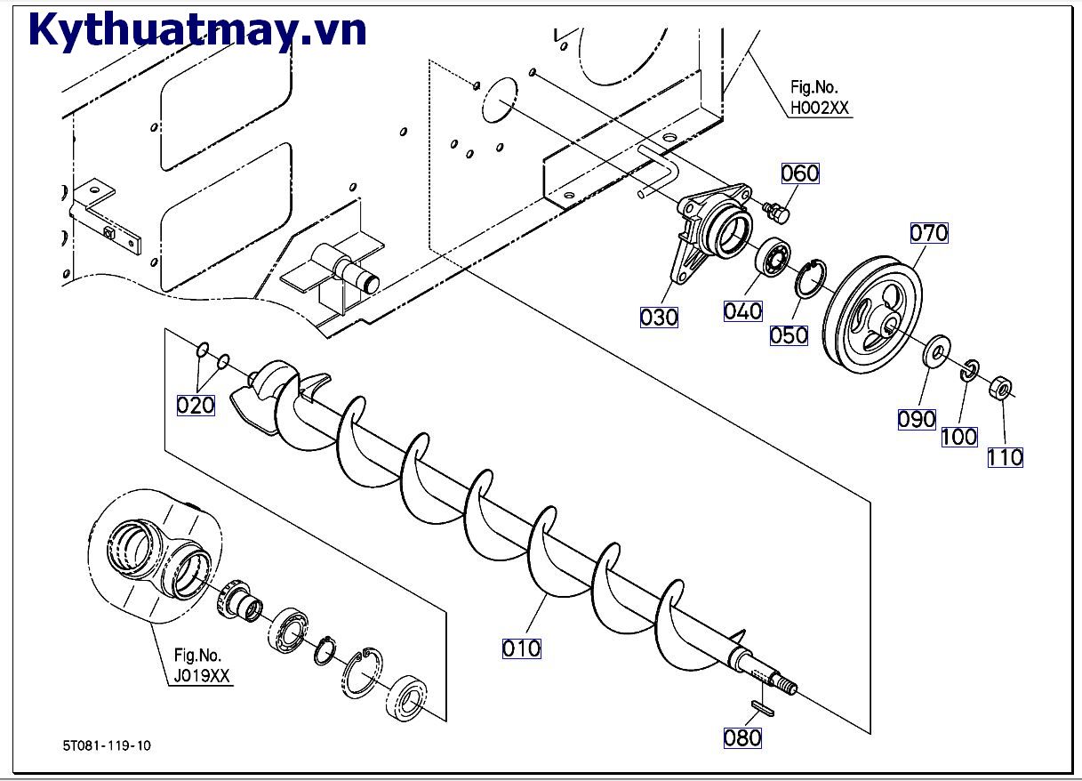 Trục máy khoan ngang thứ 2